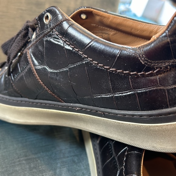 Men’s Jimmy Choo Brown Embossed Leather Croc Sneakers-sz 11 - Picture 9 of 9